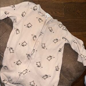 Penguin Patterned Kids Footie Pajamas